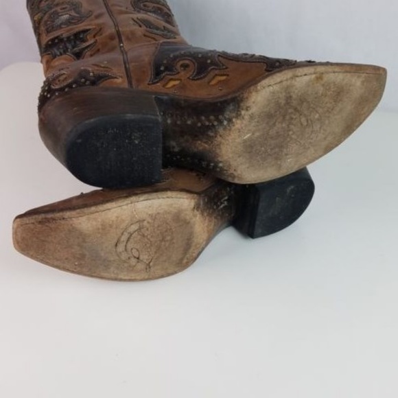 Lucchese 1885 Fiona Studded Western Cowboy Boots - Picture 7 of 8